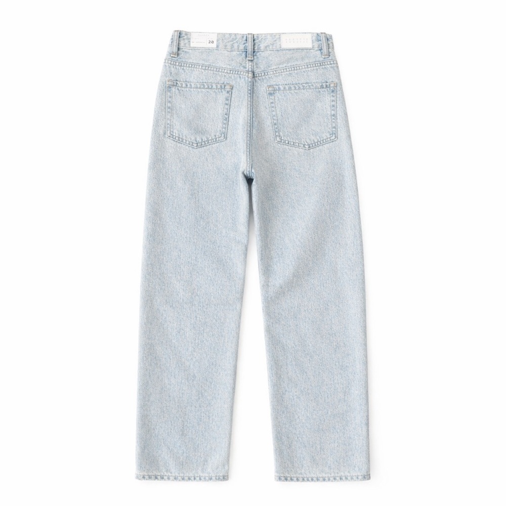 PacSun 90’s Boyfriend Jeans Size 28 Light Wash Distressed Raw Hem NWT - Picture 2 of 12
